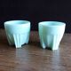 2 coquetiers opaline vert pâle art déco