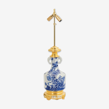 Pied de lampe en porcelaine japonaise et bronze doré, circa 1880