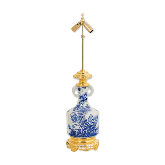 Pied de lampe en porcelaine japonaise et bronze doré, circa 1880