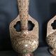 Pair of vases in faïence hispano mauresque decoration arabasques irise reflections metal