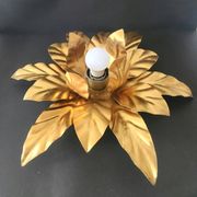 Hollywood Regency Florentine Flower-Shaped Gilt Flush Mount Hans Kögl Italy