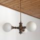 Wooden Sputnik Chandelier Vintage Pendant Lamp Rustic Hanging Light 1970's