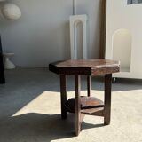 Pedestal table or small octagonal side table quadripod base with modernist spacer