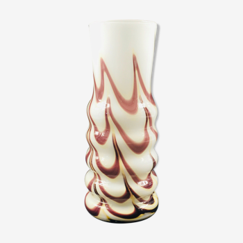 Vase en verre opale labellisé d’Opaline Florence, Italie, années 1970