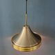 Mid-century suspension in brushed aluminium and crystal glass.
