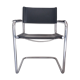 Fauteuil en inox et cuir