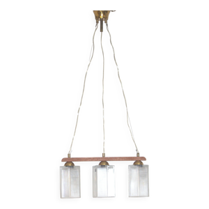 Suspension en teck, laiton