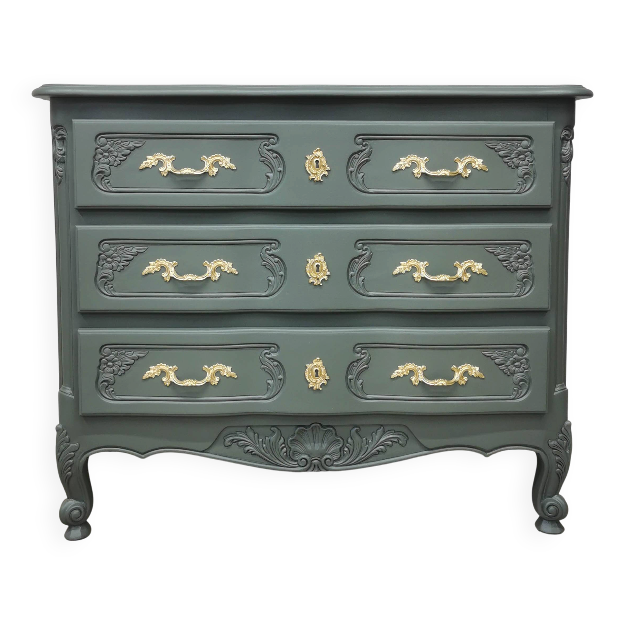 Vintage cherry wood commode refurbished