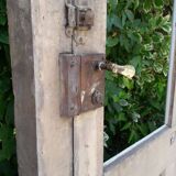 Old glazed door 211.5x105.5cm and its entrance door frame.