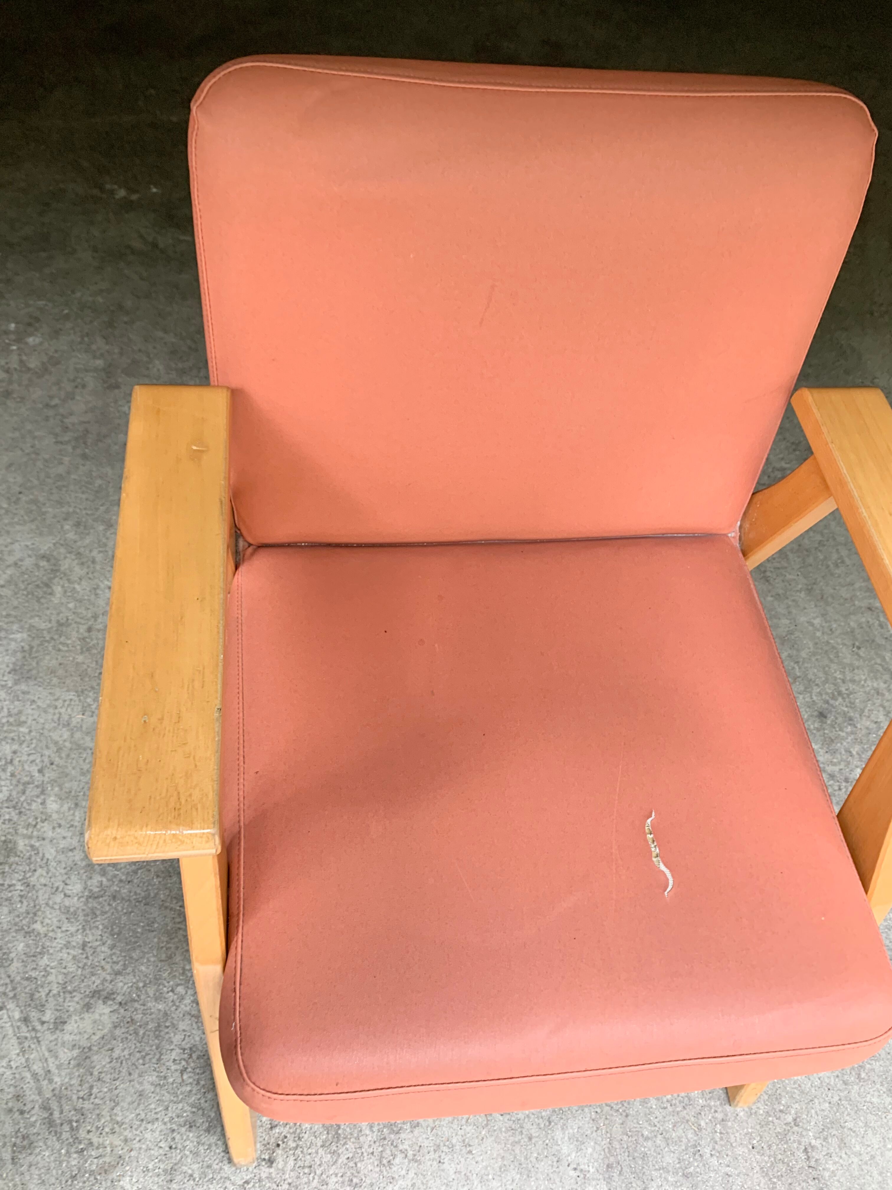 Light wood armchair