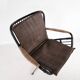 Rattan and chrome armchair