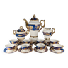 ensemble de thé et gâteau en porcelaine vintage pour 8, fabriqué par CIM Espagne, or 24 carats