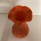 Orange blown glass vase, vintage 70s