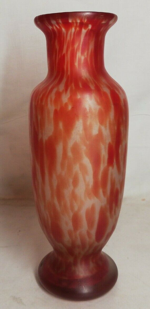 Old glass paste vase h 22.5 cm vintage, decoration, collection