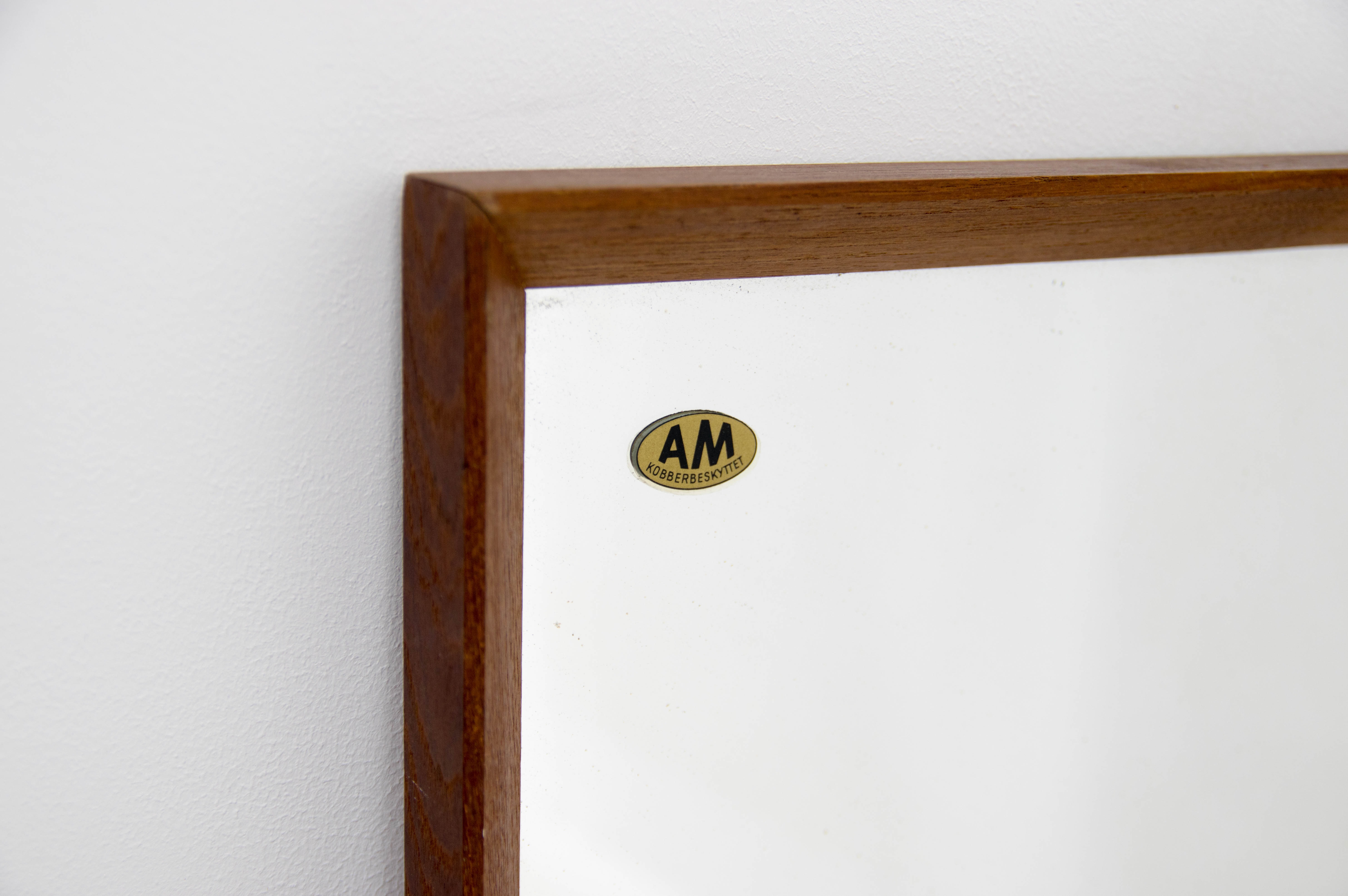 Wall mirror in teak frame, denmark, 1970