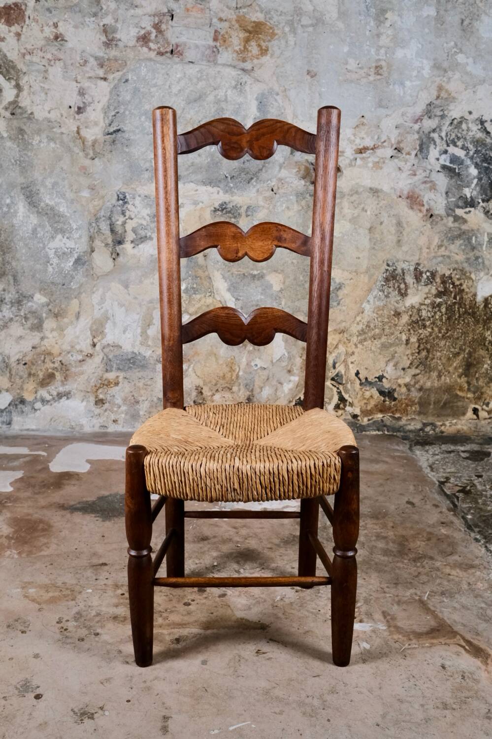 Pair of folk art chairs, France, mid-20th century