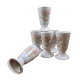 Set of 6 vintage porcelain mazagrans L'Hirondelle Ombellia, exclusive decoration.