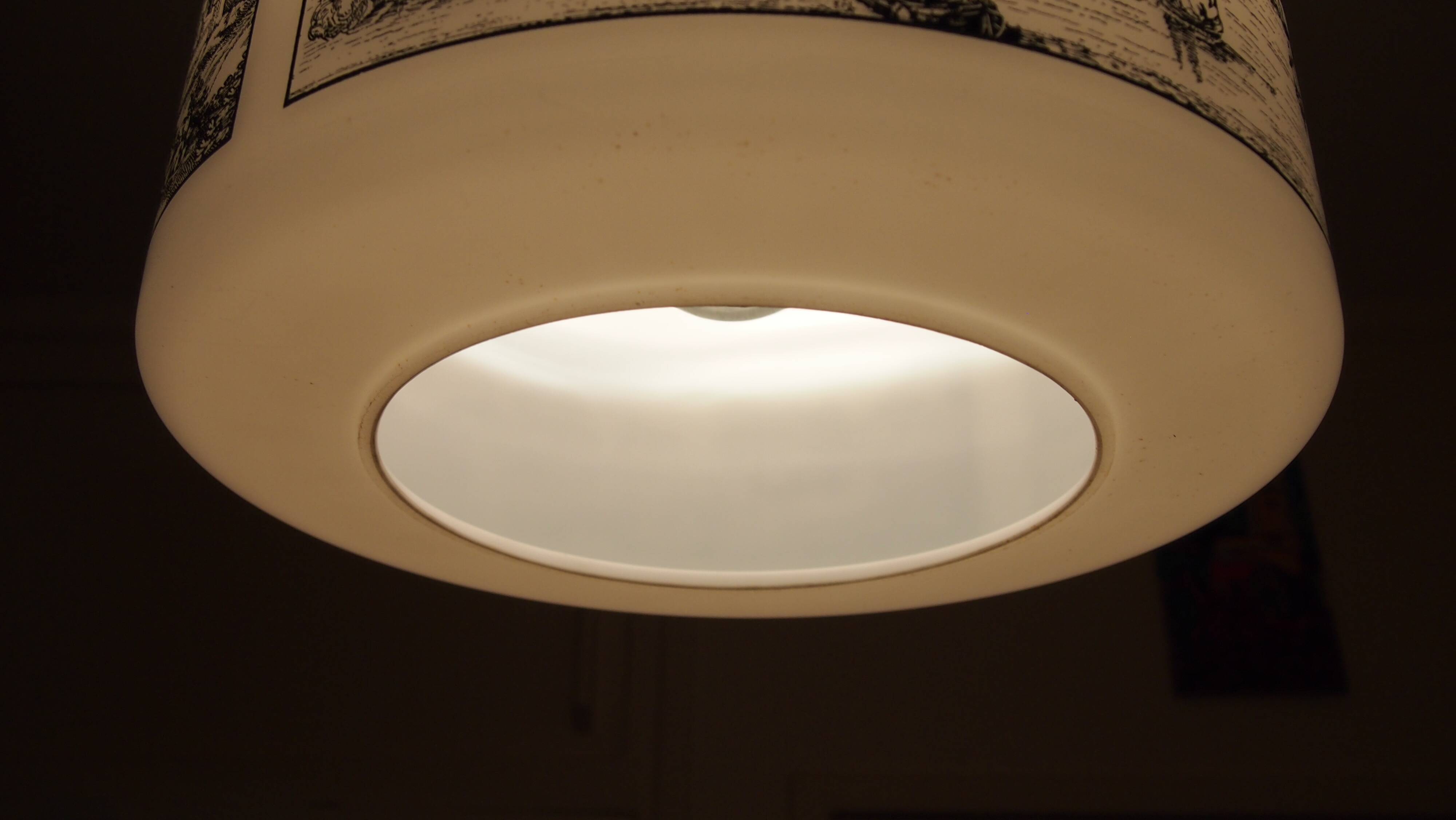 Vintage French 1960s modernist Arlus opaline pendant light, Paris Bordeaux