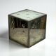 Large aged glass dice from the 70s with bubble shaped numbers