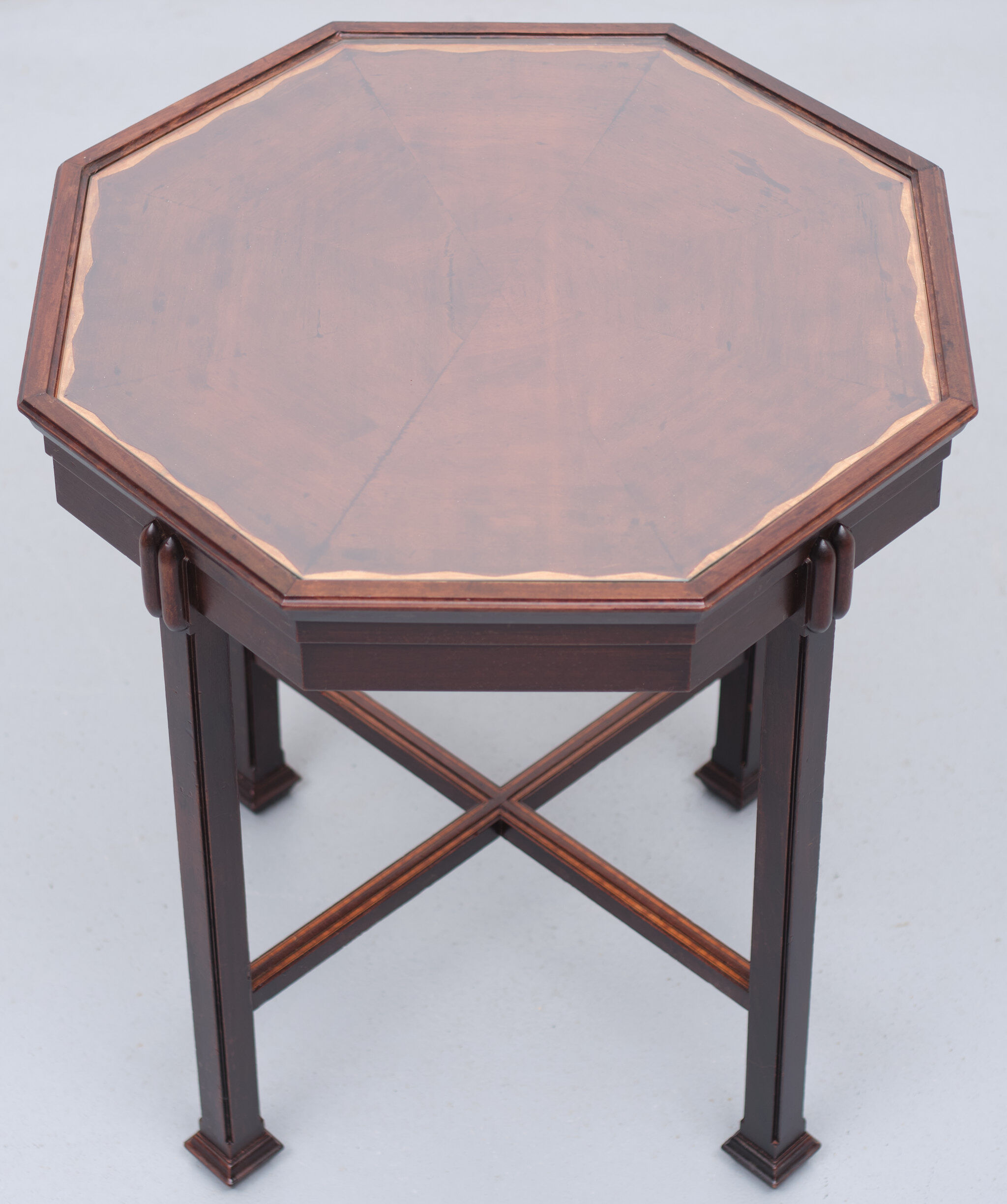 Dutch Art Deco octagonal mahogany side table 1925