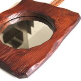 Miroir de forme libre en bois, années 70