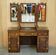 Gothic dressing table in burr walnut with brass fittings.