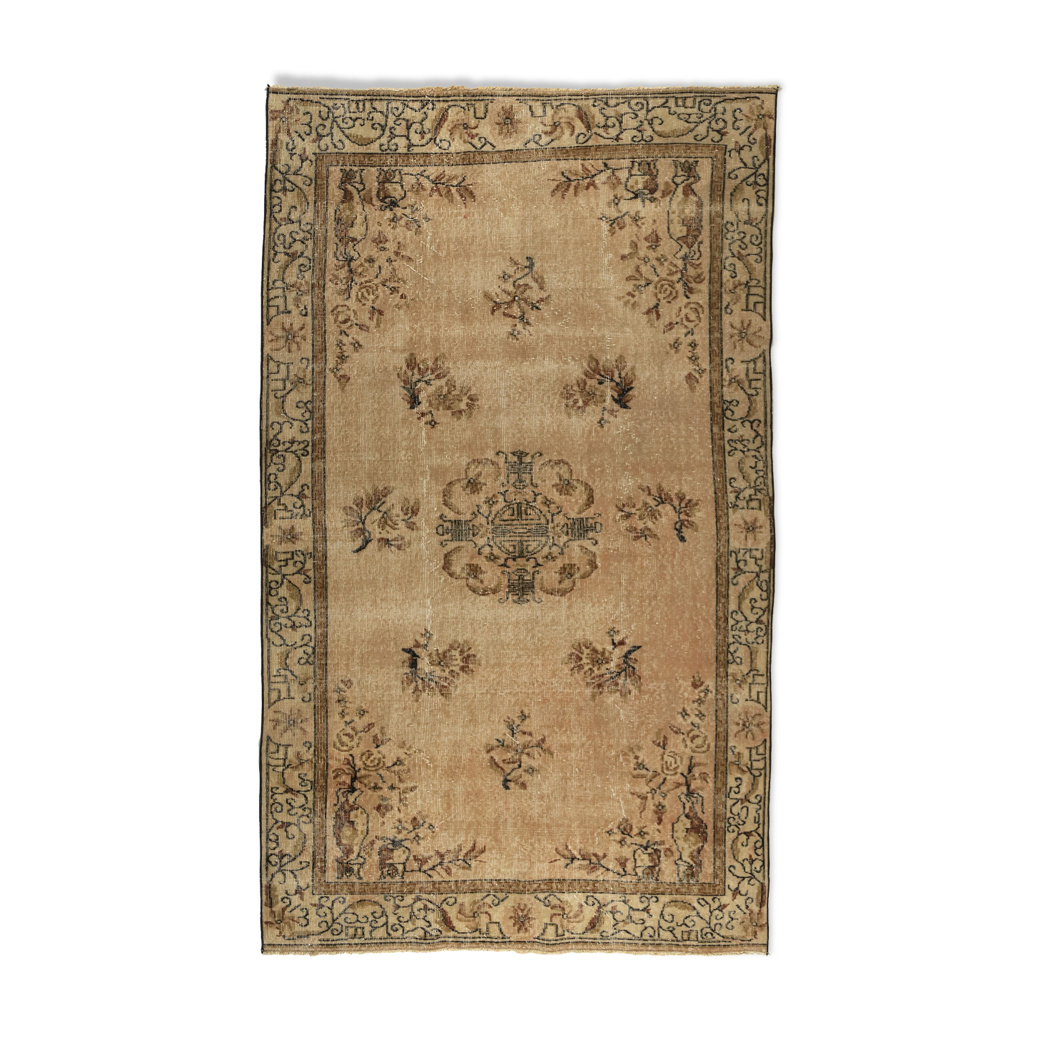 Anatolian handmade vintage rug 265 cm x 153 cm