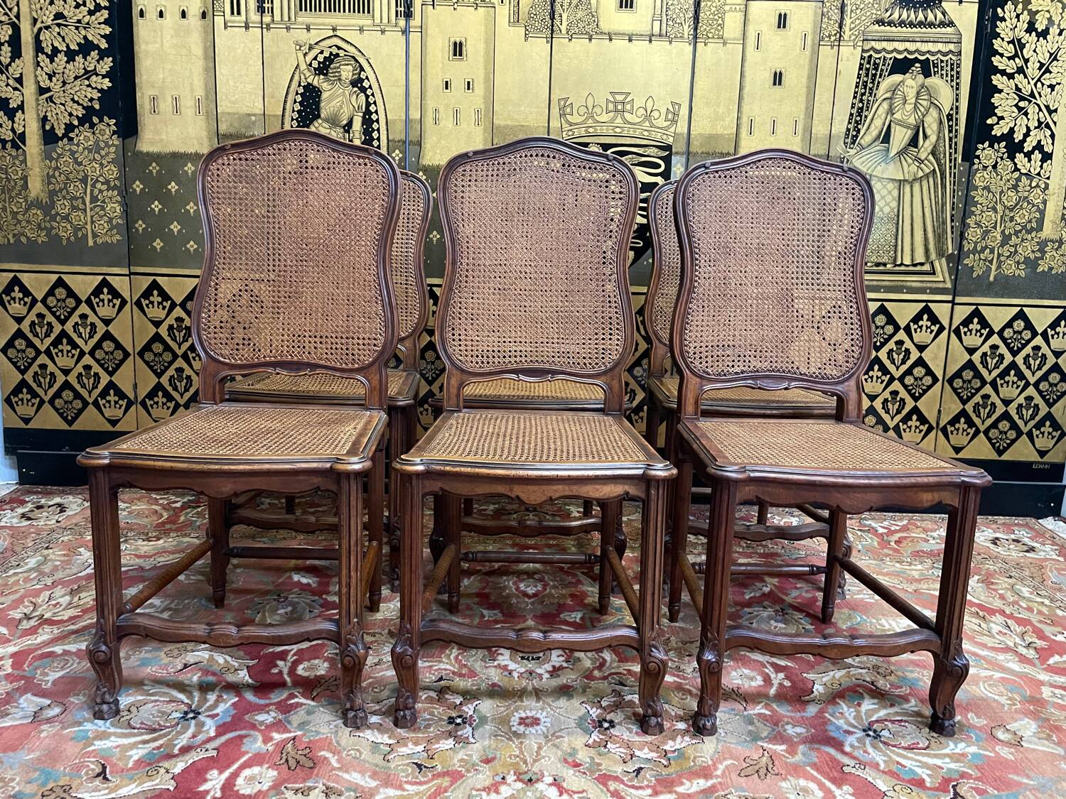 Suite of 6 Louis XVI style cane chairs