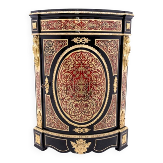 Antique corner chest of drawers in the Boulle style, France, mid-19th century. After renovation.