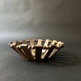 Olive wood and wooden bead fruit basket, France 1970