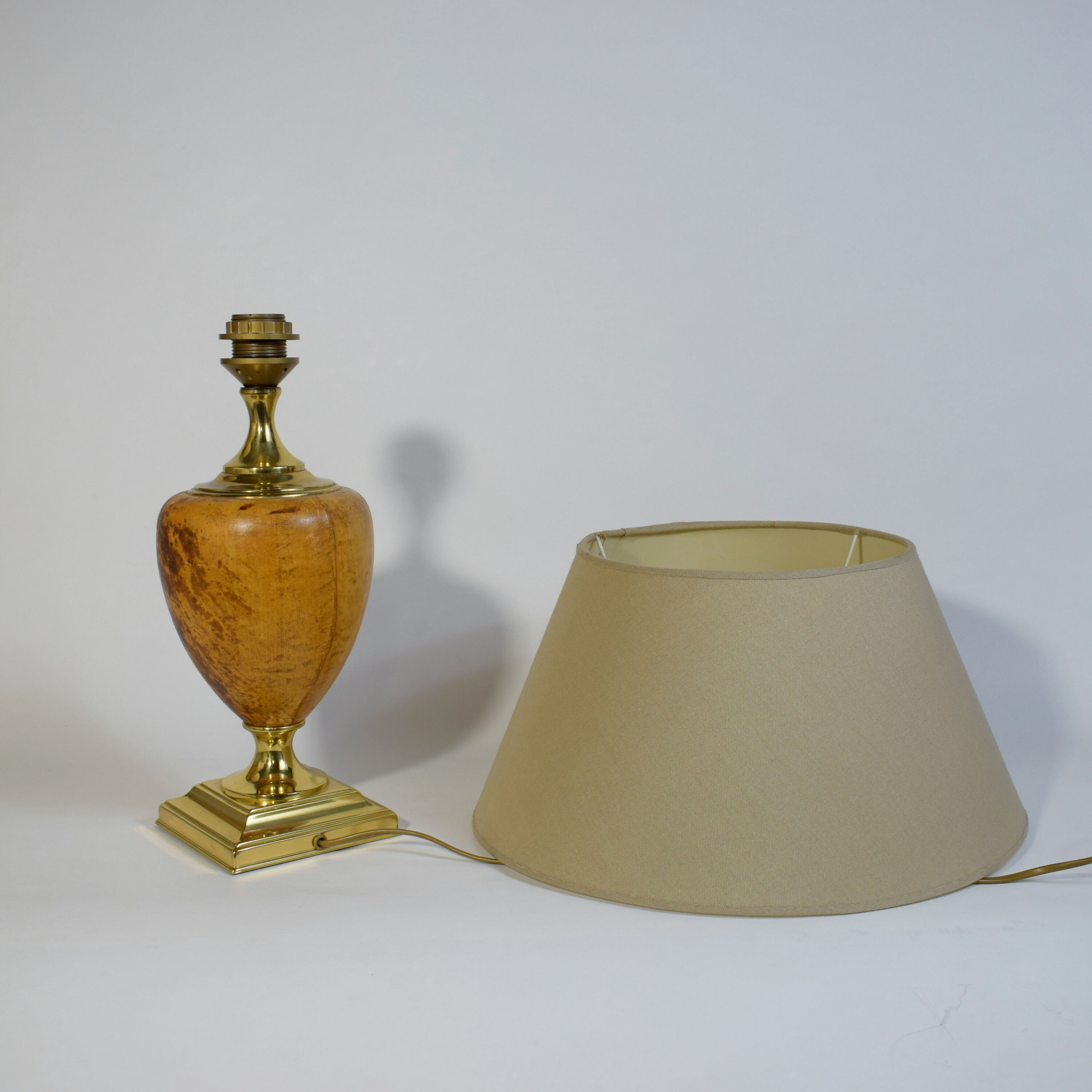 Lamp made of brass and peccari leather