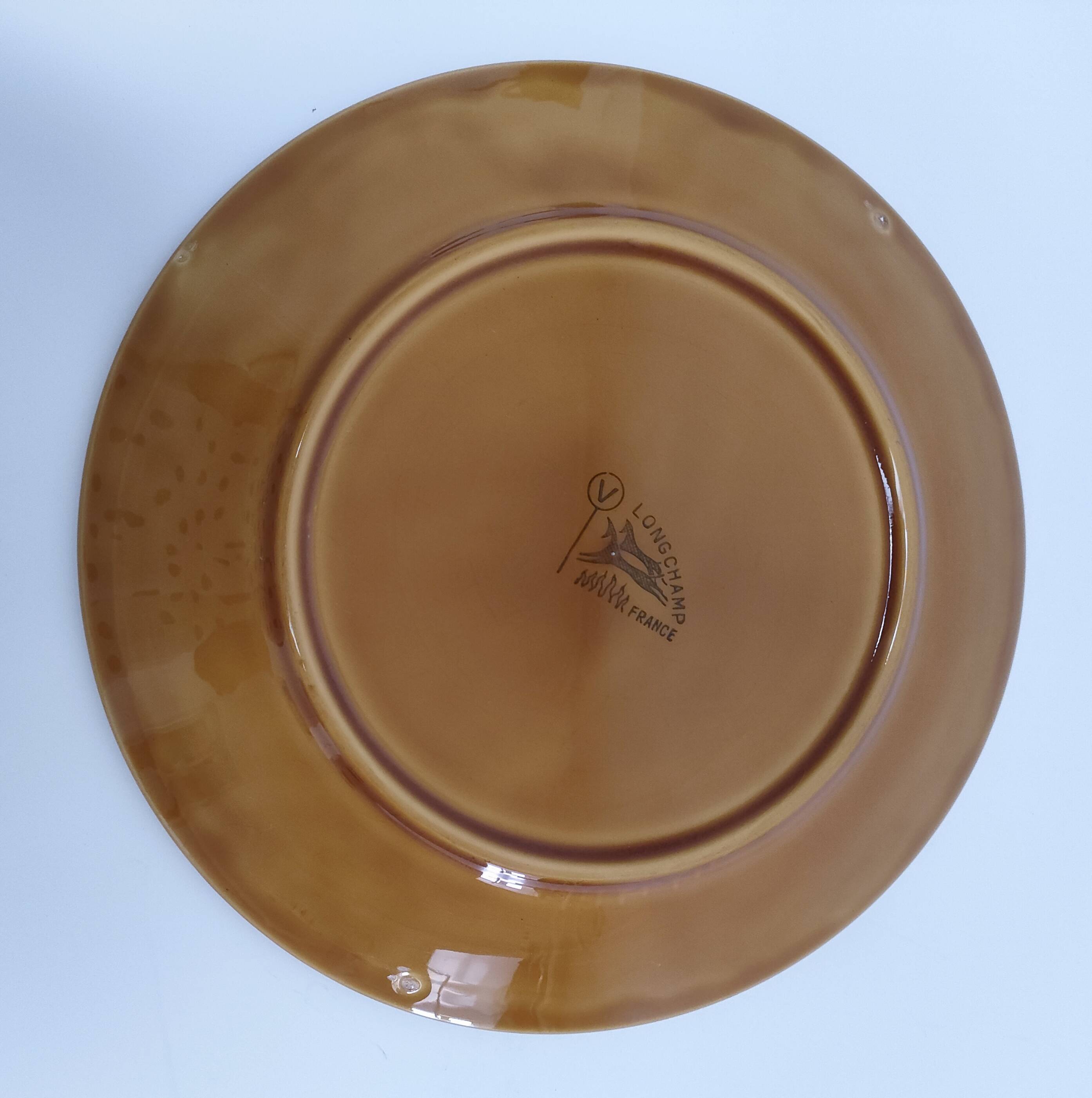 10 assiettes décor poisson par Robert Picault pour Longchamp