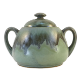 Sugar bowl in flammé rigging signed Denbac