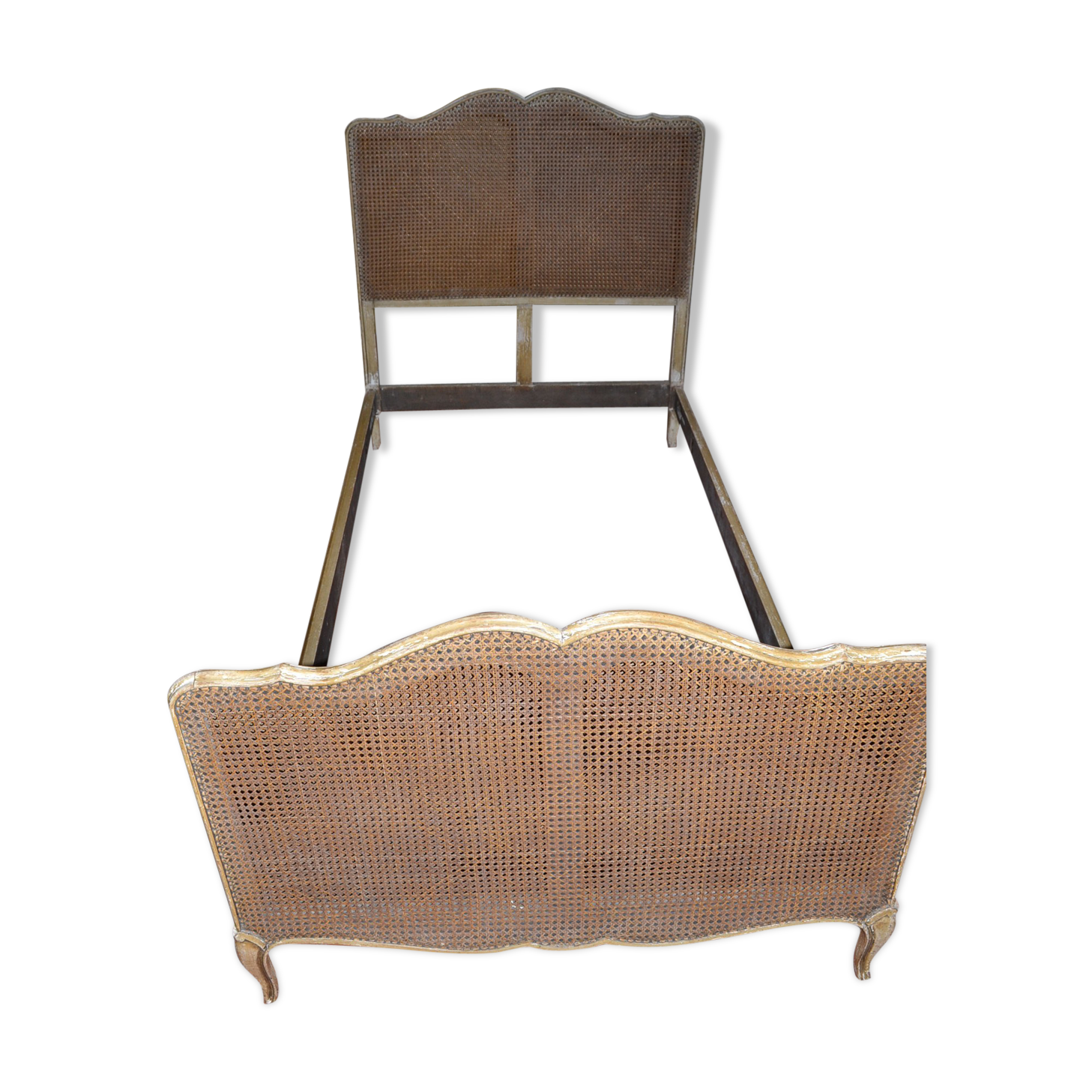 Beds caned in pair, end 19th century, circa 1890