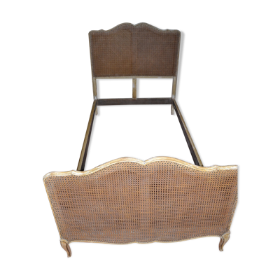 Lits cannés en paire, fin XIXème siècle, circa 1890