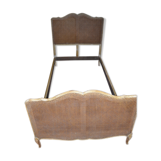 Beds caned in pair, end 19th century, circa 1890