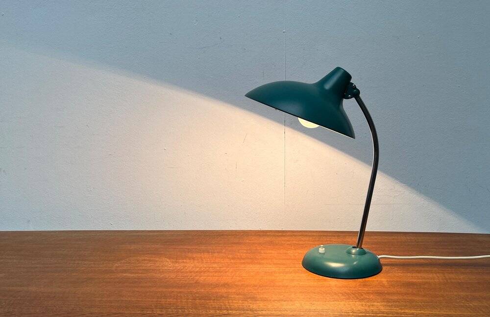 German green table lamp 6786 from the mid-century by Christian Dell for Kaiser Idell, 1960s.