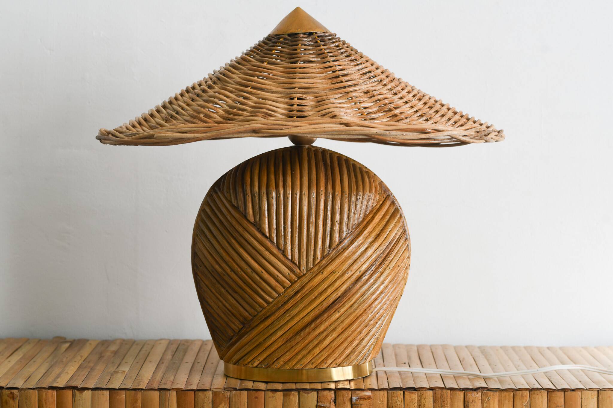 Pencil reed Table Lamp mid century modern