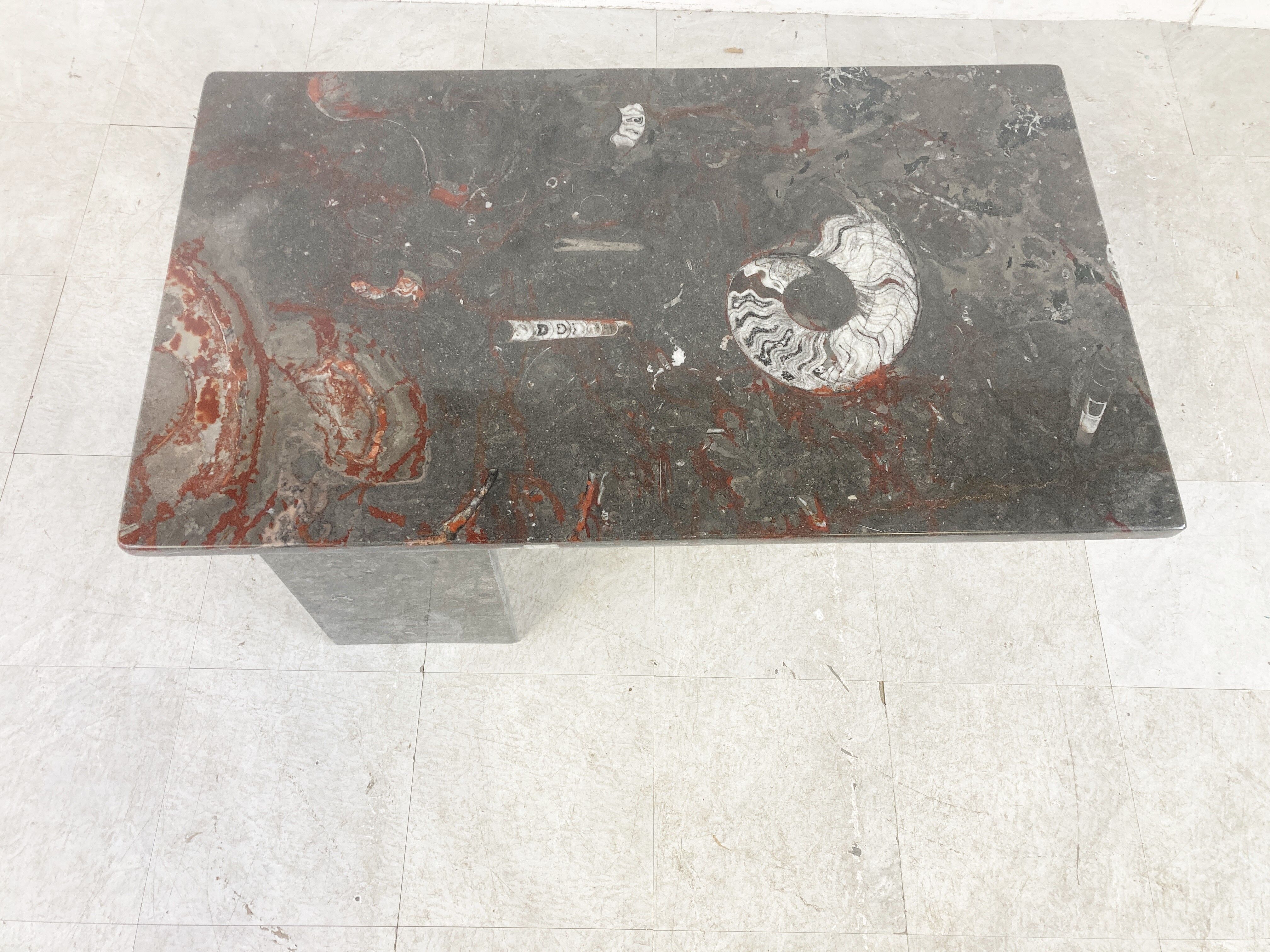 Vintage fossil stones coffee table, 1970s
