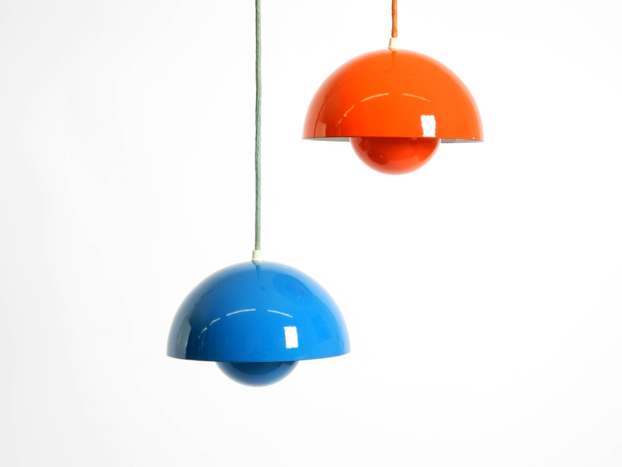 enamelled double shade Flower Pot pendant lamp by Verner Panton for Poulsen