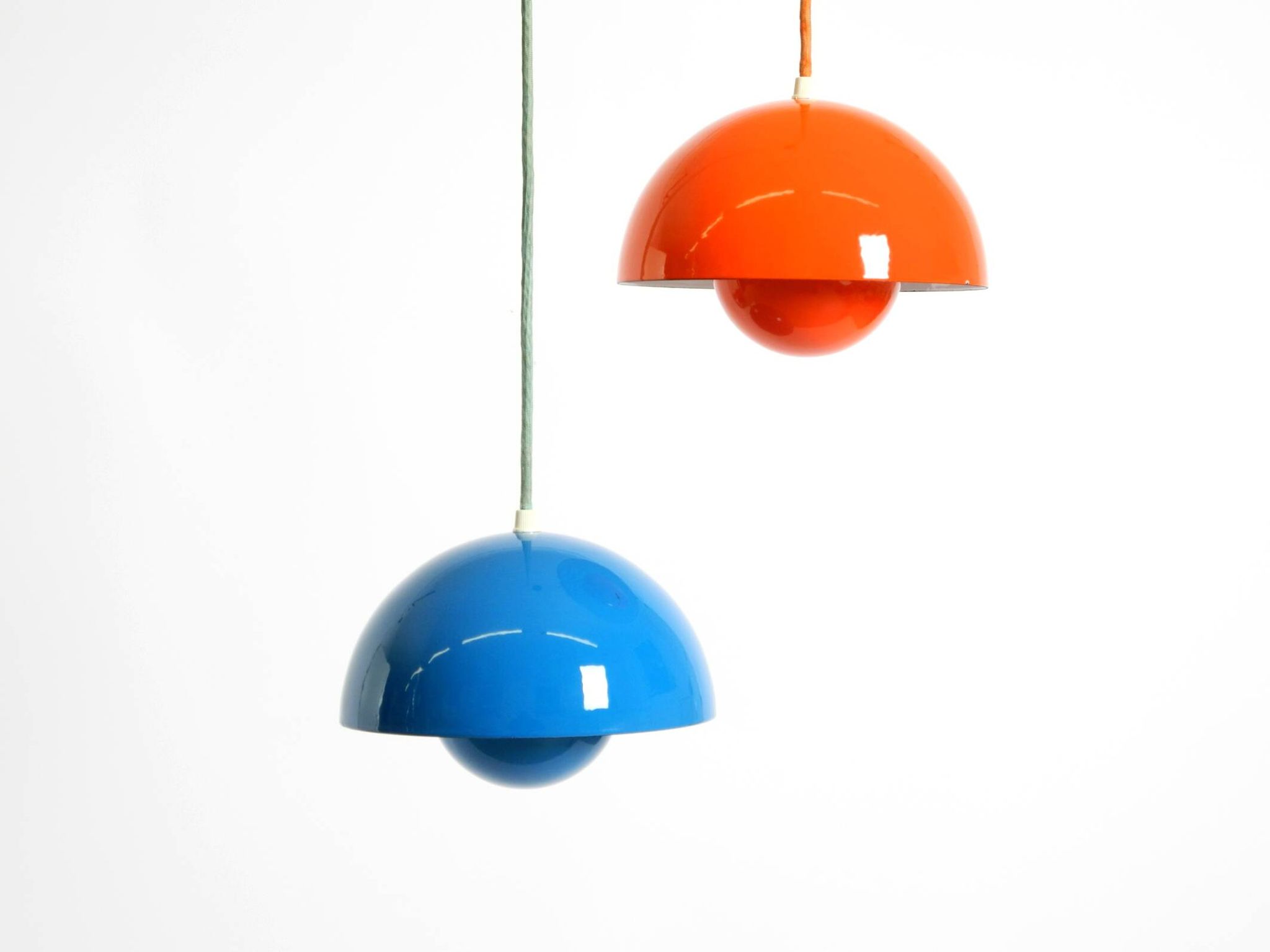 enamelled double shade Flower Pot pendant lamp by Verner Panton for Poulsen