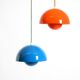 enamelled double shade Flower Pot pendant lamp by Verner Panton for Poulsen
