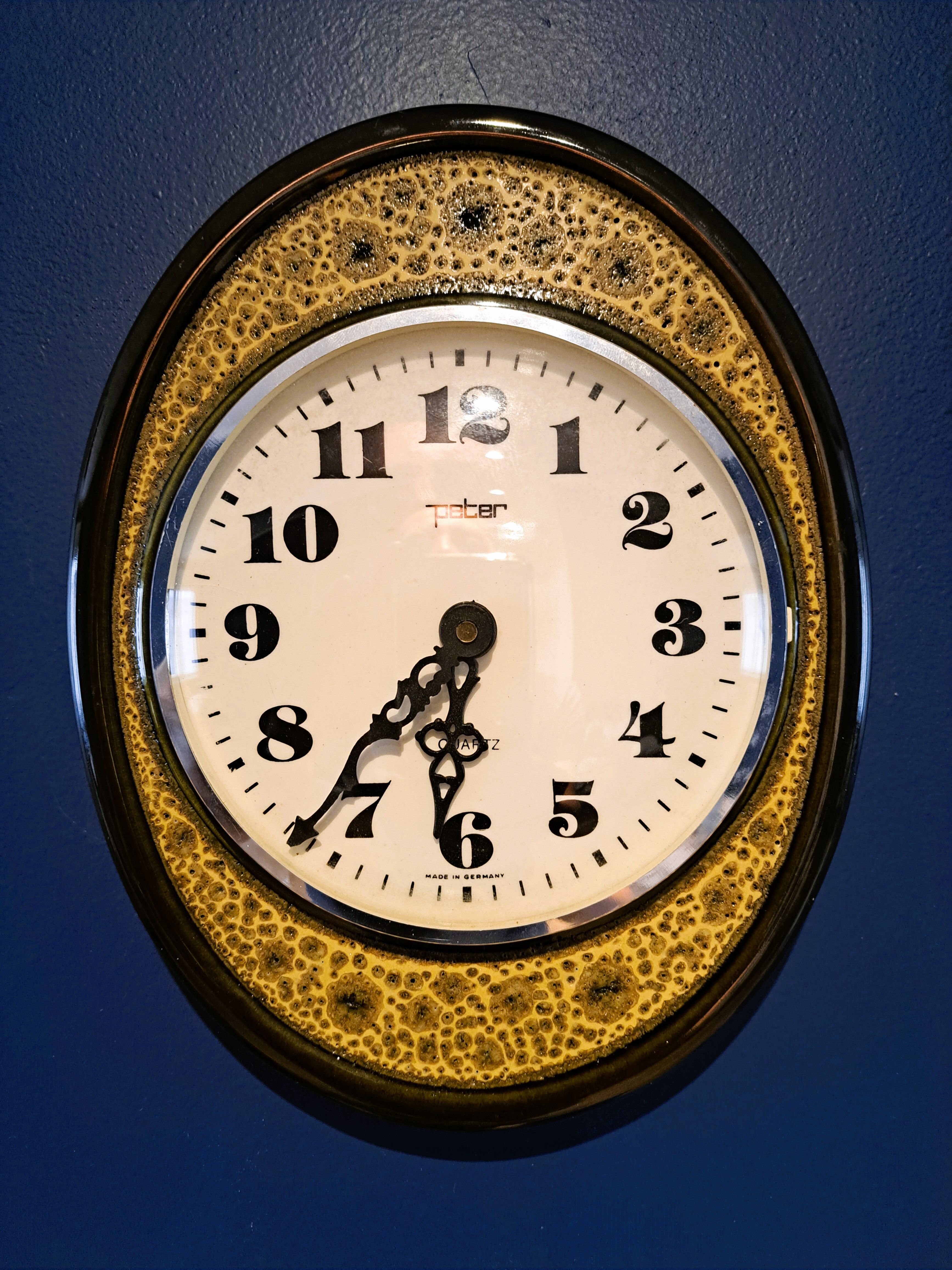 German clock "peter- uhren gmbh" in vintage ceramic