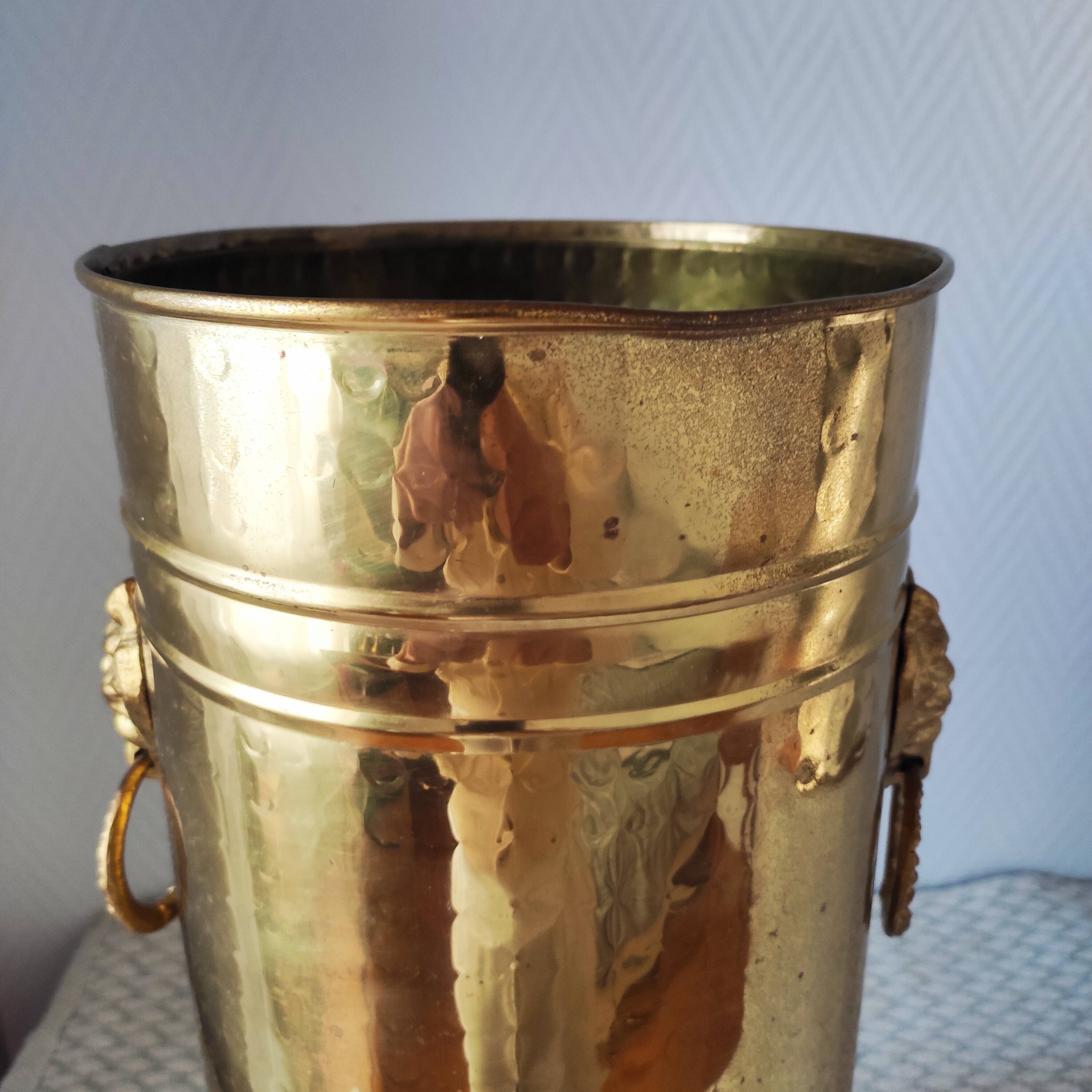 Vintage brass umbrella stand