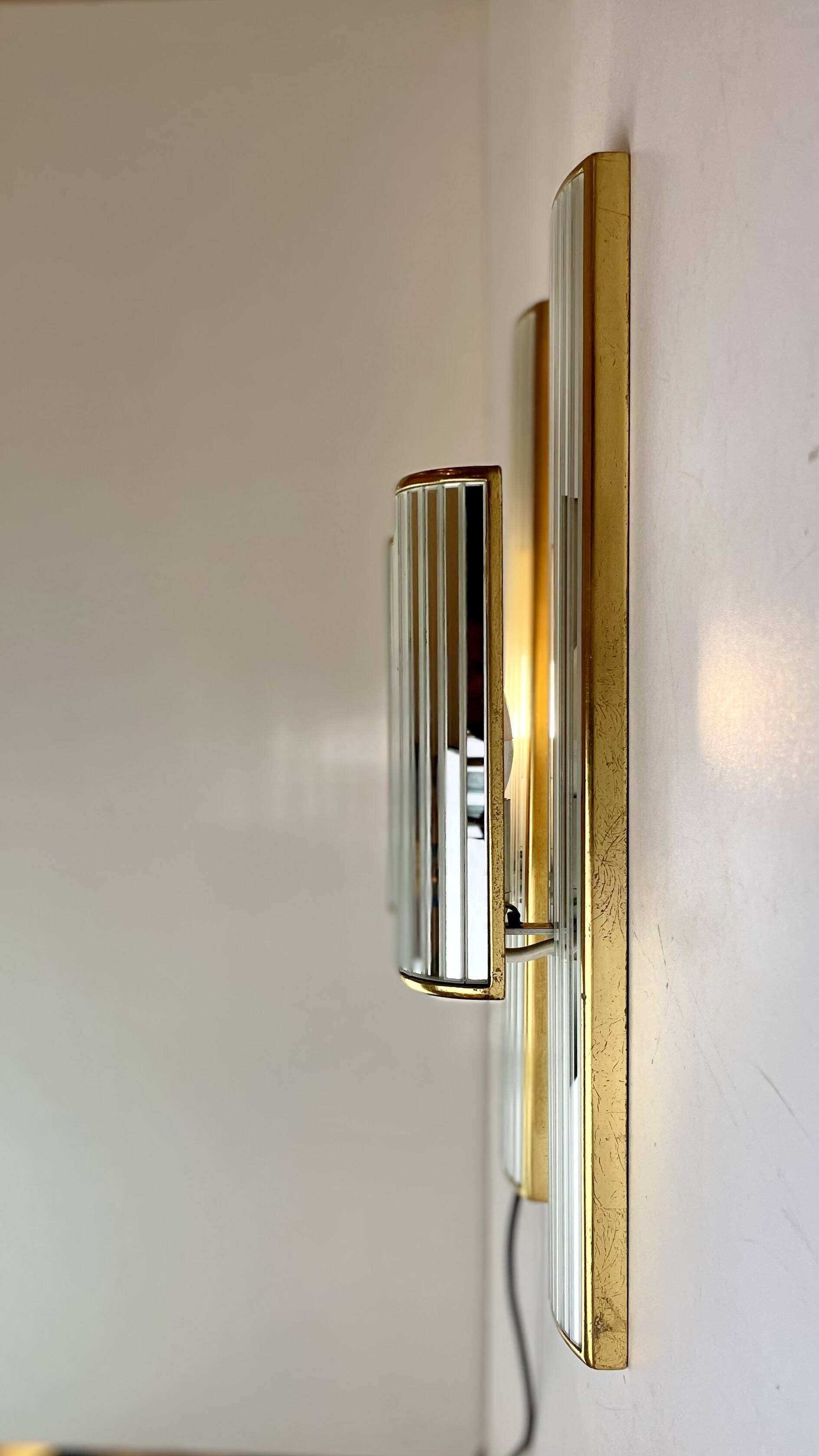 Pair of Mirrored Sconces by Deknudt, 1980s