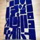 Handmade traditional Berber rug 2/3 m blue