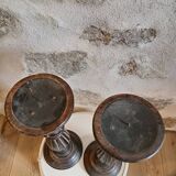 Pair of wooden candlesticks