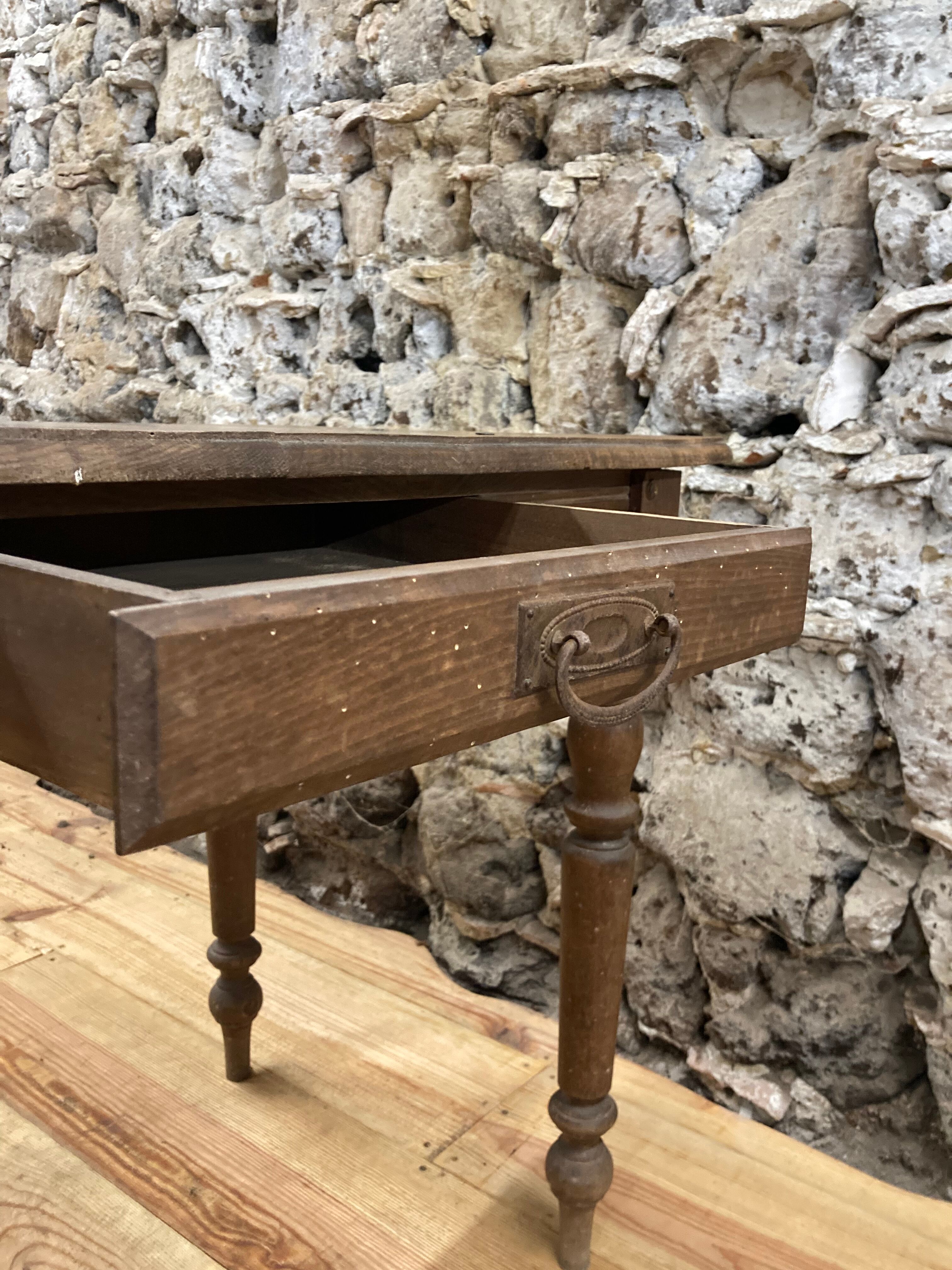 Rectangular wooden farmhouse table turned 90cm or old desk