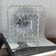 Small square wall light or ceiling light in transparent glass, 18 cm.