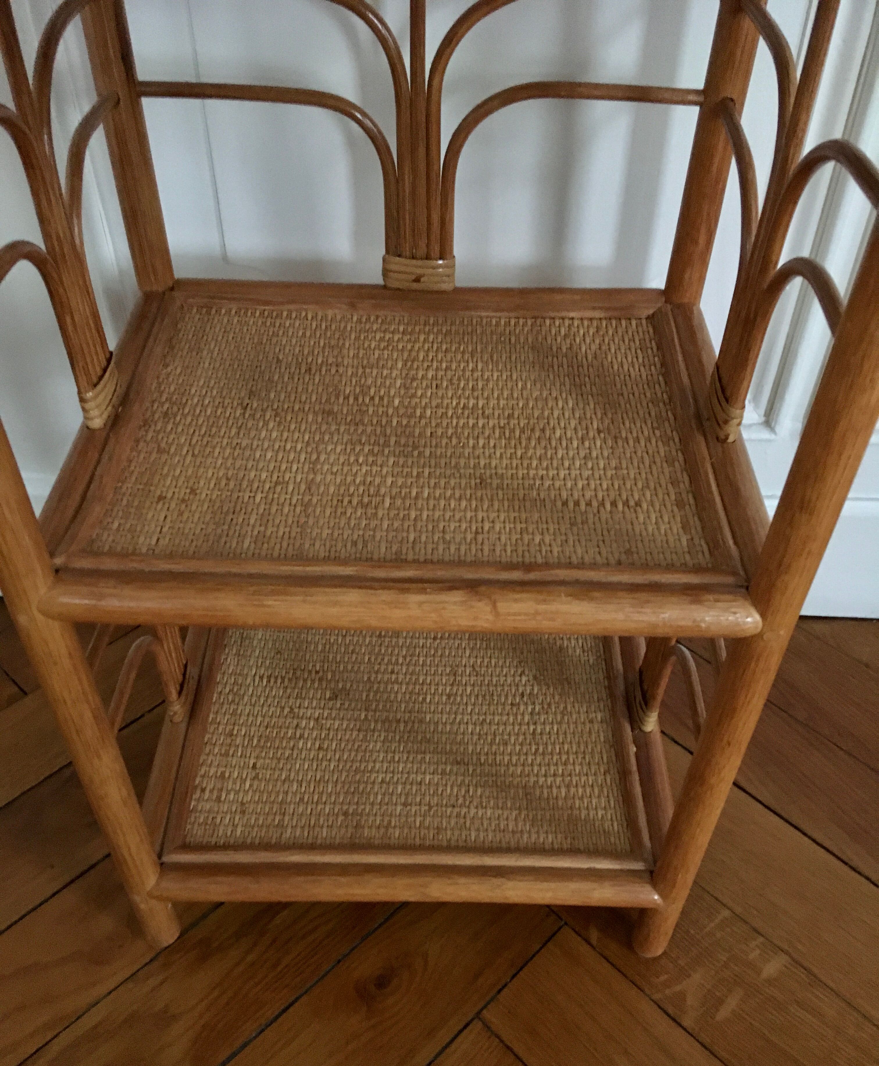 Bamboo and rattan shelf 80